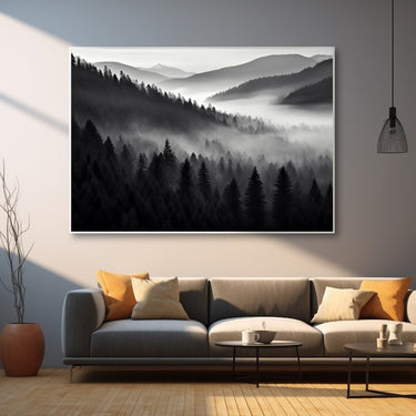 Tableau Forêt Noir Et Blanc